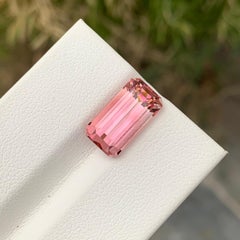 5.05 Carat Glamorous Loose Pink Tourmaline Emerald Shape Gem For Necklace