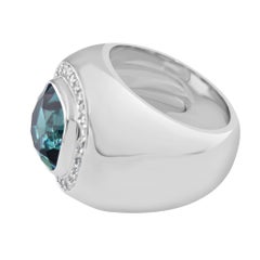 5.05 Carat Indicolite Tourmaline Platinum Cocktail Ring