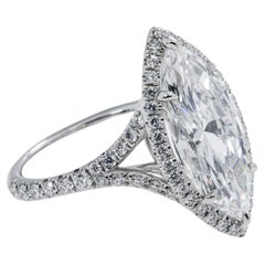 5.05 Carat Marquise Diamond Ring Brilliant White FL/IF 18K Gold