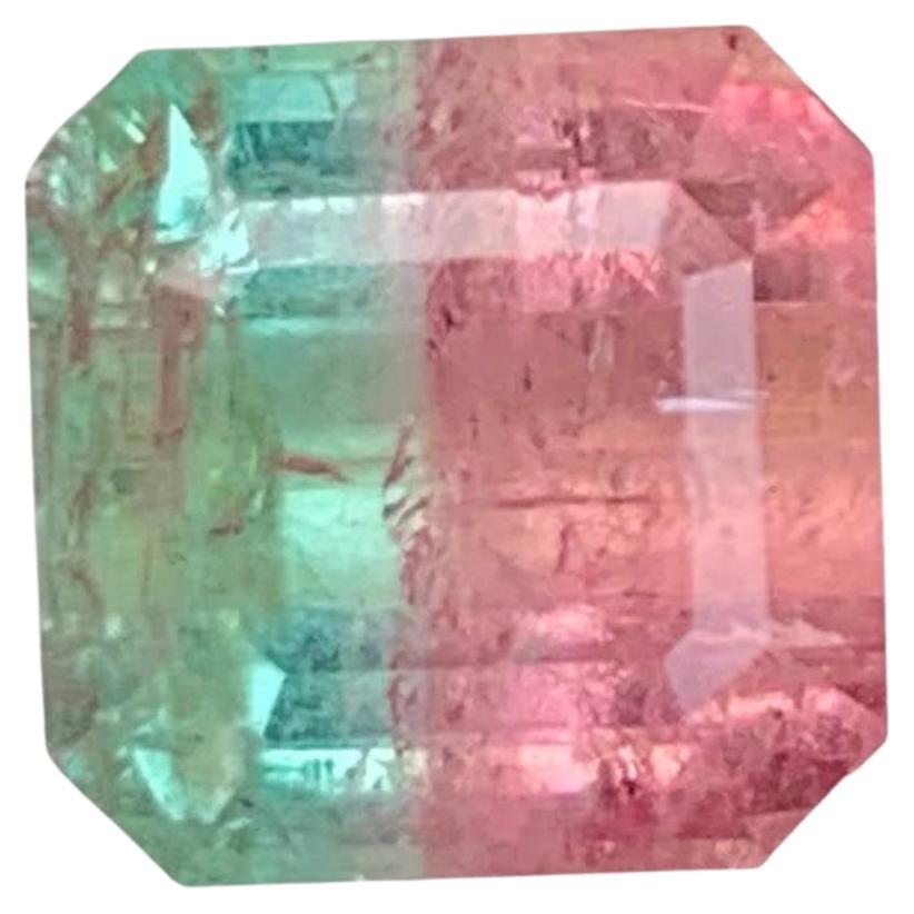 5.05 Carat Natural Loose Bi Color Tourmaline Stone Emerald Cut Afghan Gemstone (pierre précieuse afghane de taille émeraude)