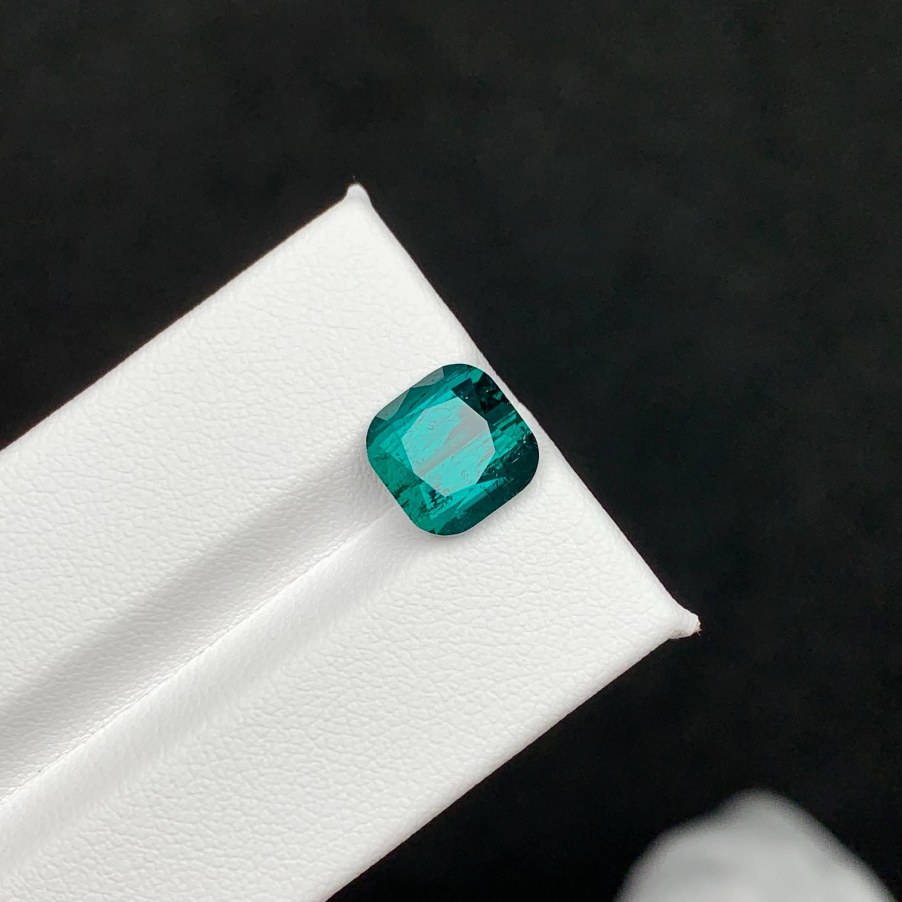 5.05 Carat Natural Loose Blue Green Tourmaline Cushion Cut Afghan Gemstone For Sale 1