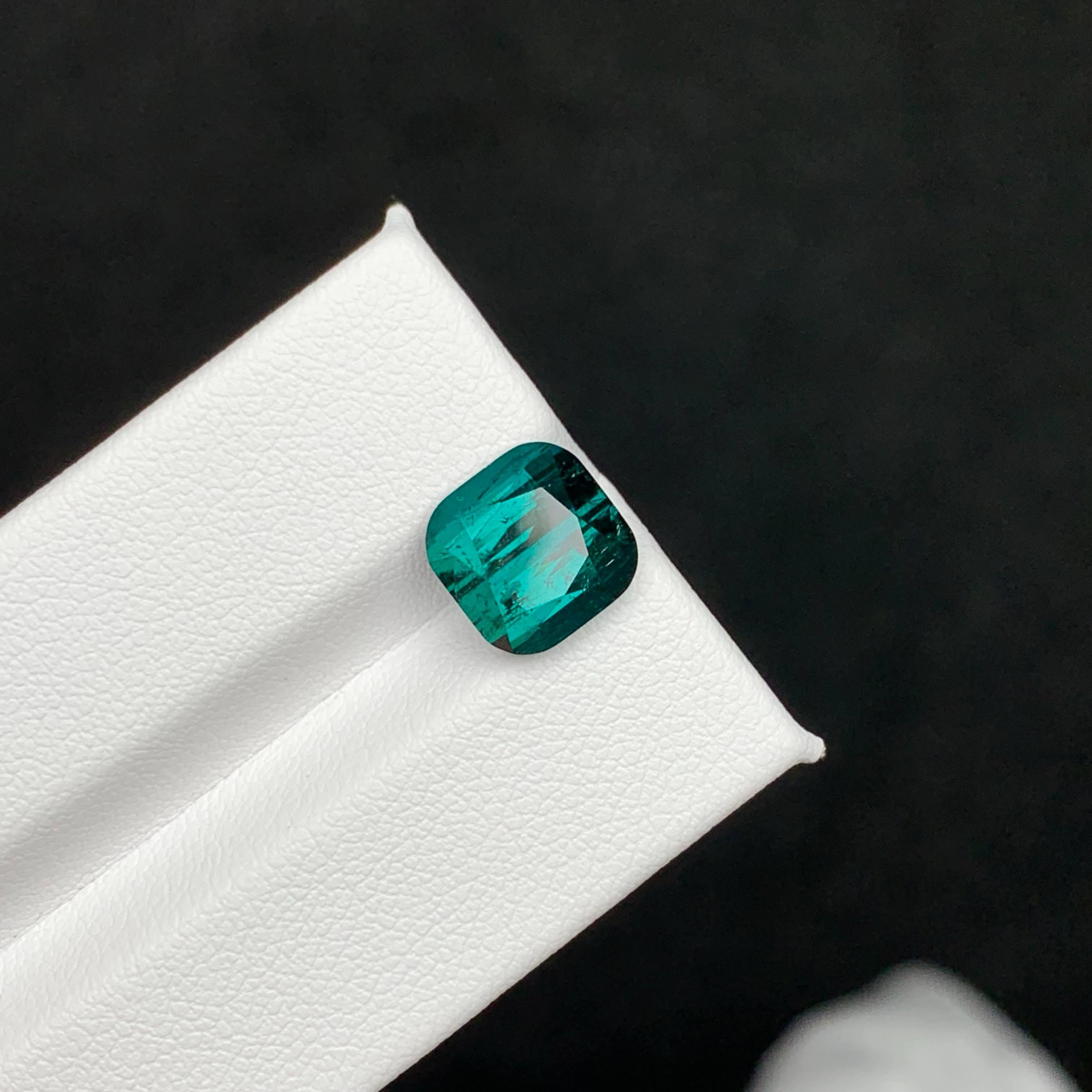 5.05 Carat Natural Loose Blue Green Tourmaline Cushion Cut Afghan Gemstone For Sale 3