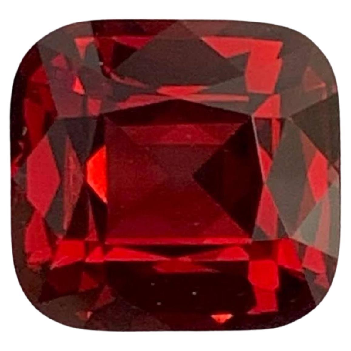 5,05 Carati Nature Sciolto Granato Rosso Brillante Pietra Taglio Cuscino Africa Gemma