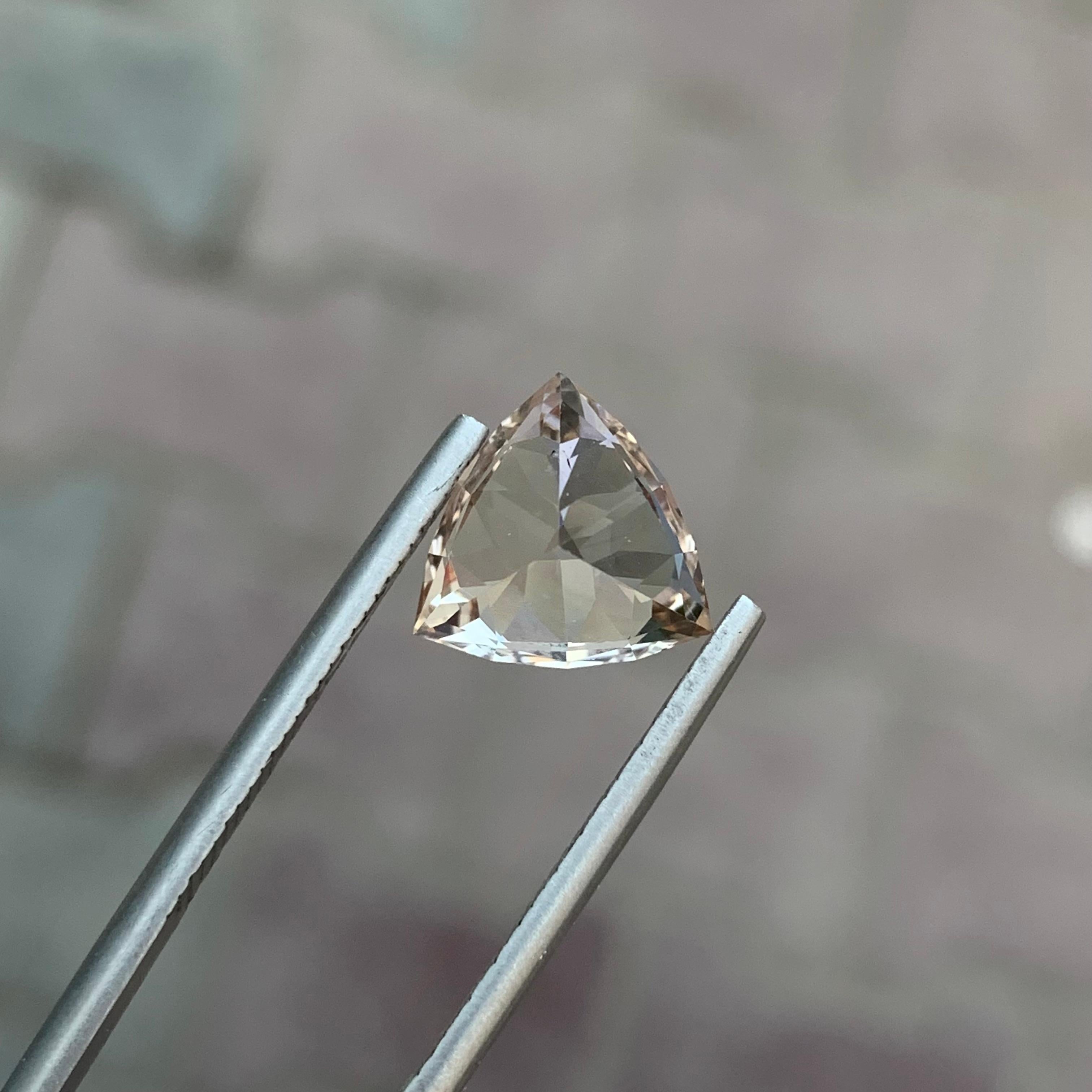 5.05 Carat Natural Loose Fancy Cut Topaz Trillion Shape For Sale 4