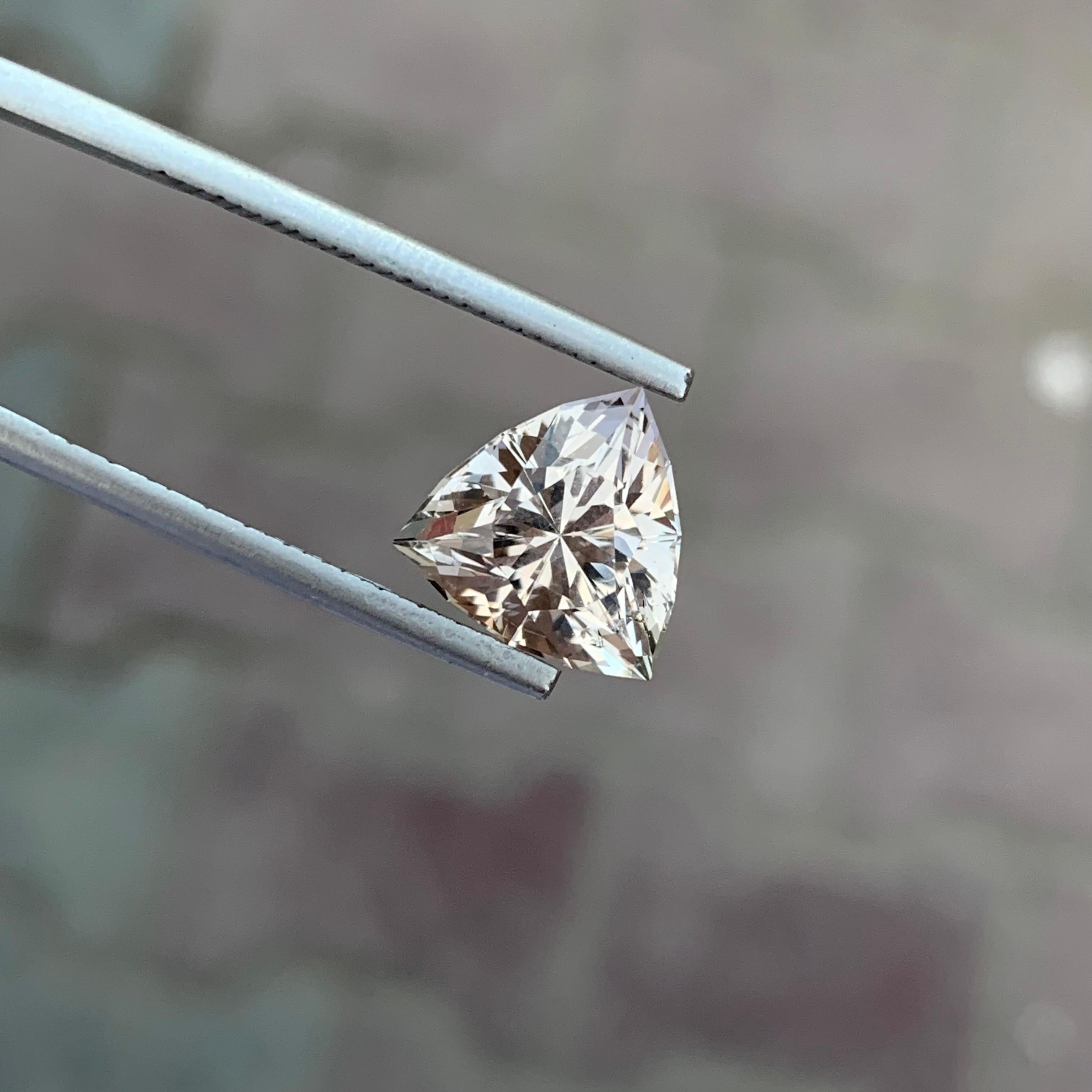 5.05 Carat Natural Loose Fancy Cut Topaz Trillion Shape For Sale 1
