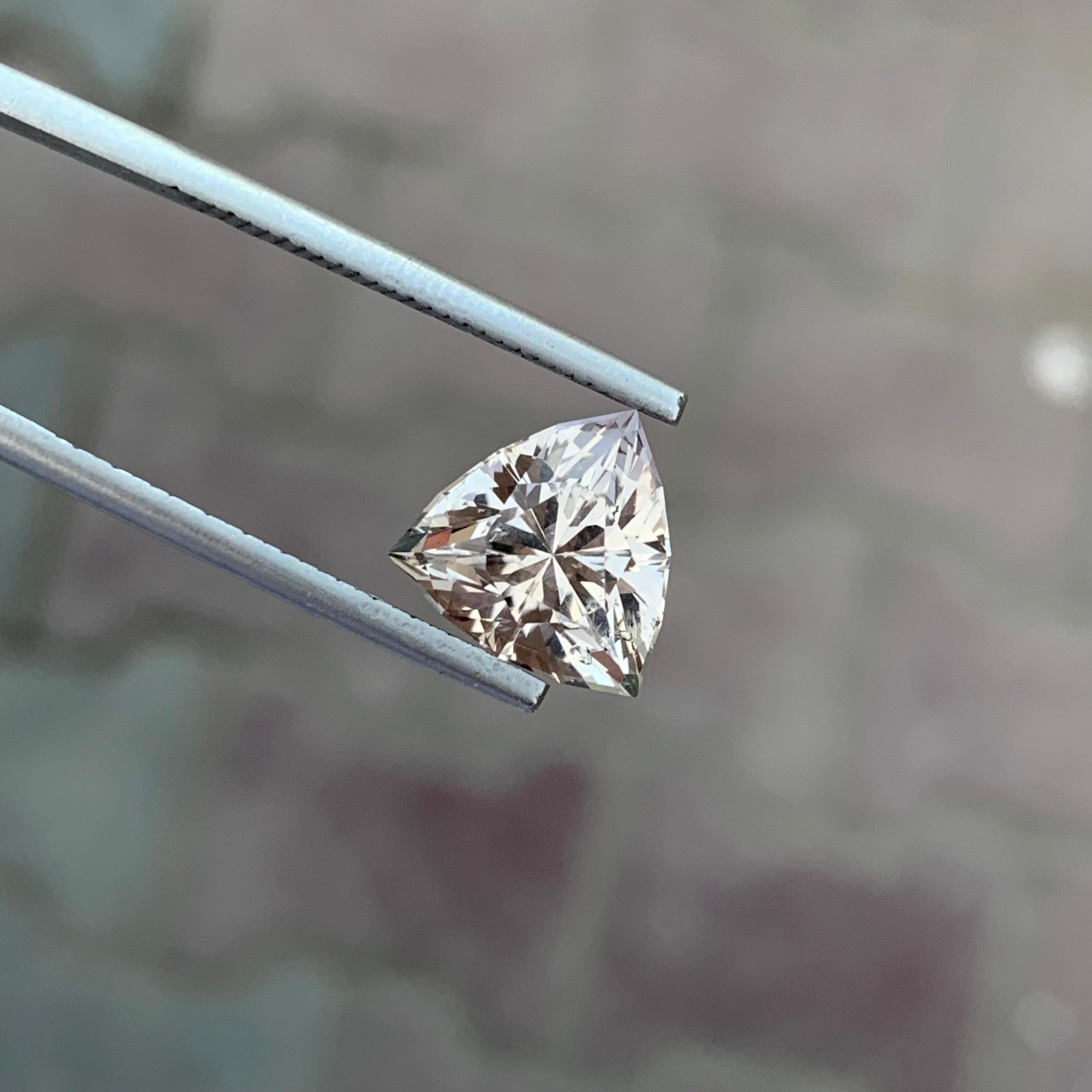 5.05 Carat Natural Loose Fancy Cut Topaz Trillion Shape For Sale 2