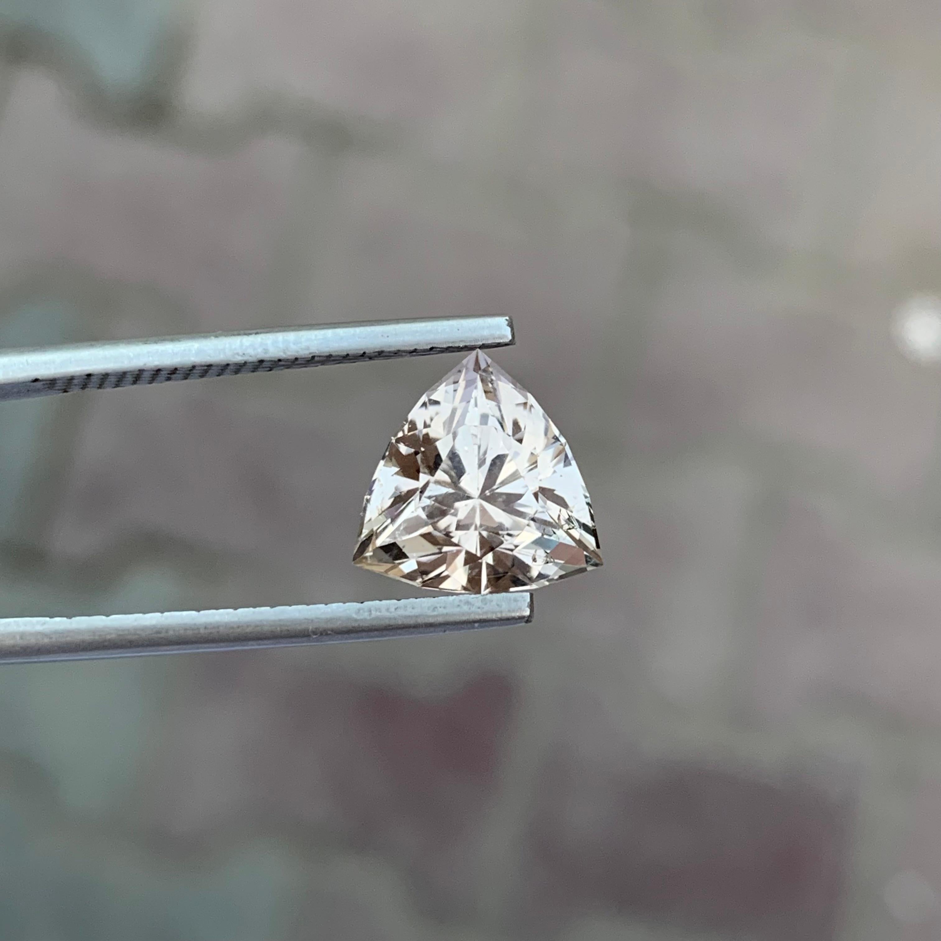 5.05 Carat Natural Loose Fancy Cut Topaz Trillion Shape For Sale 3