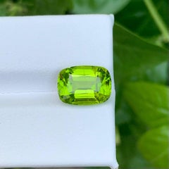 5.05 Carat Natural Loose Green Peridot Stone Cushion Cut Pakistani Gemstone