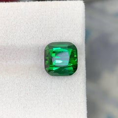 5.05 Carat Natural Loose Green Tourmaline Stone Cushion Cut Afghan Gemstone