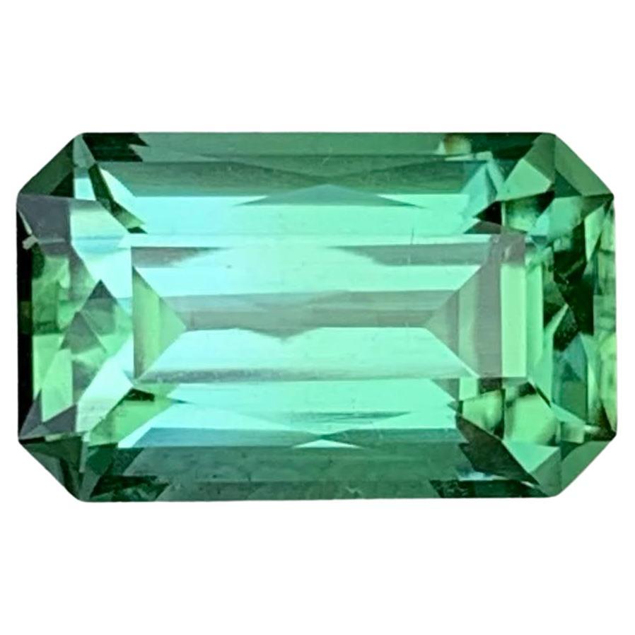 5.05 Carat Natural Loose Lagoon Green Tourmaline Emerald Cut Afghan Gemstone (pierre précieuse afghane)