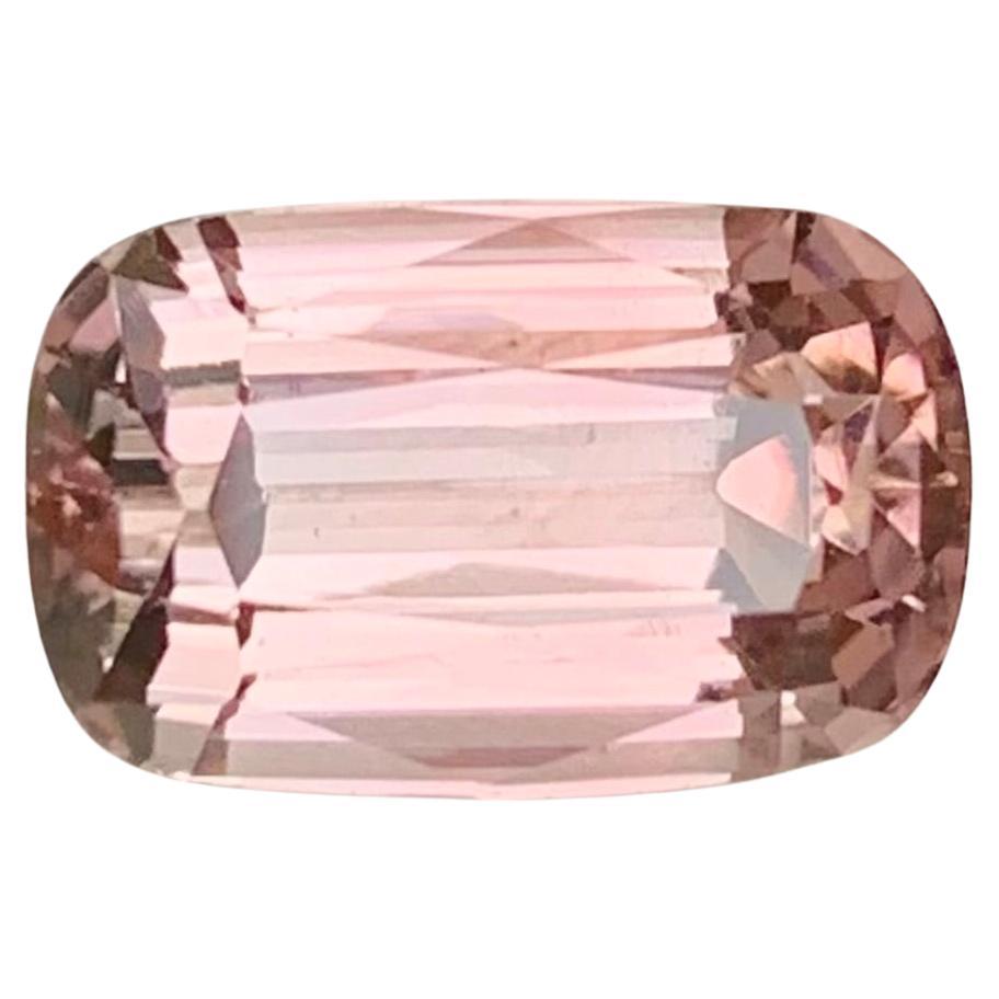 5.05 Carat Natural Loose Peachy Pink Tourmaline Cushion Shape Gemstone