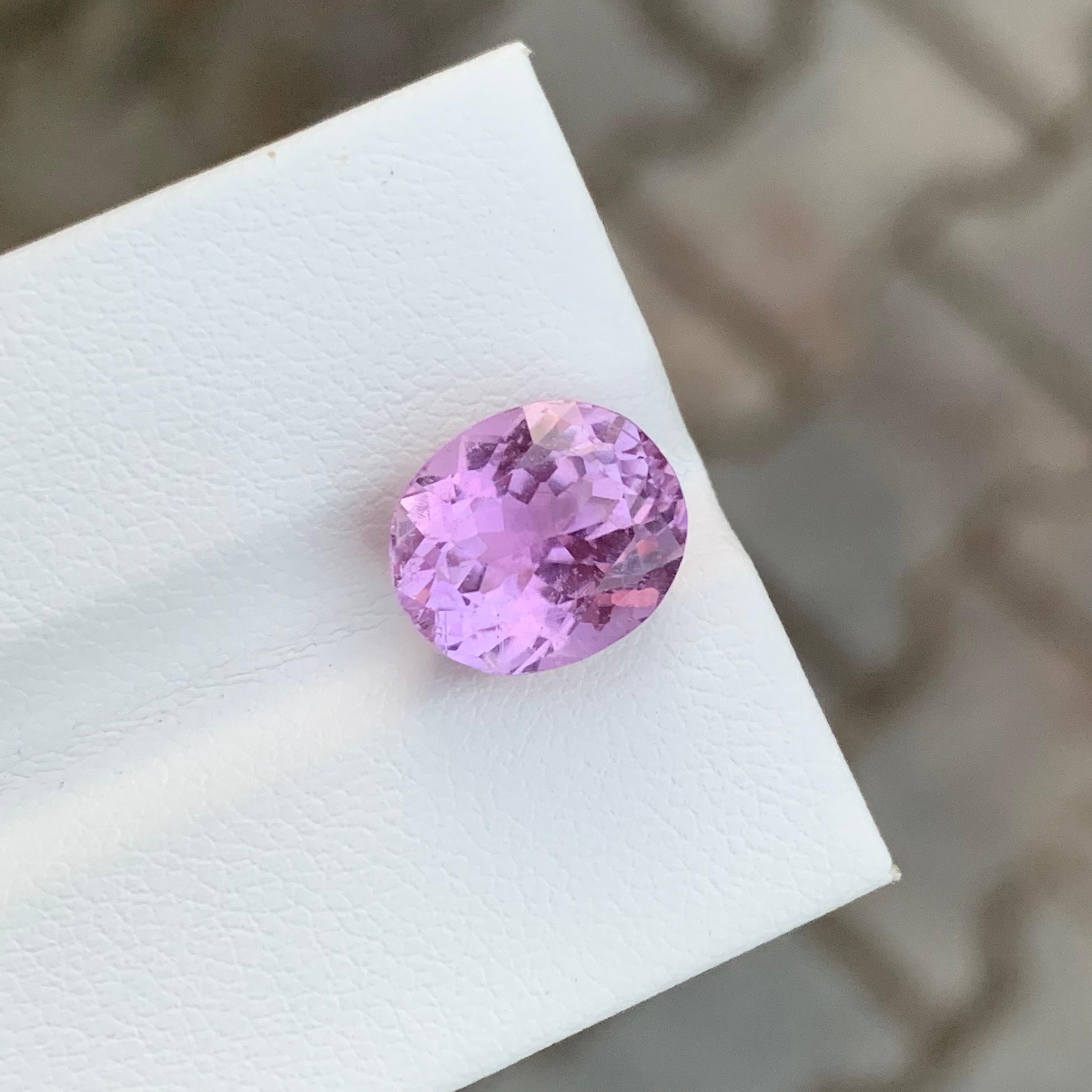 5,05 Karat natürlicher loser rosa Kunzit in ovaler Form aus Afghanistan-Mine 1
