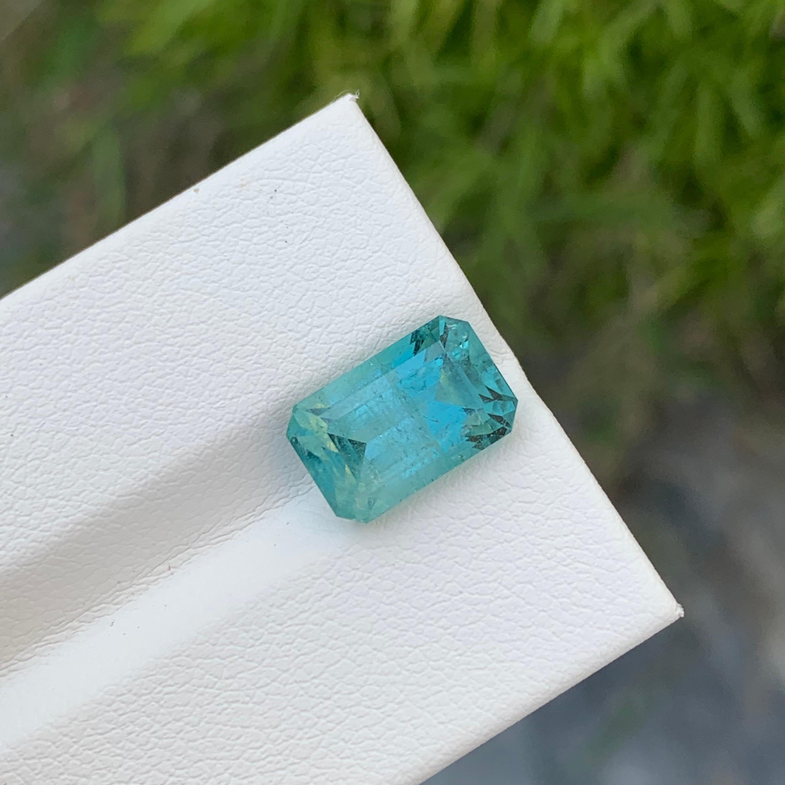 5.05 Carat Natural Rich Color Loose Seafoam Tourmaline Emerald Shape Gemstone Neuf - En vente à Peshawar, PK