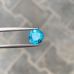 5.05 Carat Natural Loose Tiffany Blue Zircon Stone Round Cut Cambodian Gemstone