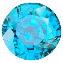 5,05 Carati Nature sciolti Zircone Blu Tiffany Pietra Cambogiana Taglio Rotondo
