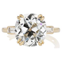 Diamantring mit 5,05 Karat Diamant im alten Minenschliff
