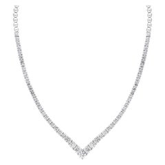 Collana graduata con diamanti tondi e brillanti da 5,05 carati in oro bianco 14K