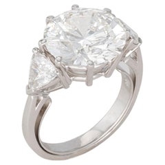 5.05 Carat Round Brilliant Statement Brilliant White 18K White Gold Diamond Ring