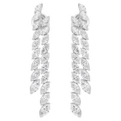 5.05 Carat SI Clarity HI Color Marquise Diamond 14 Karat White Gold Earrings