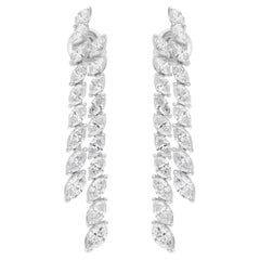 5.05 Carat SI Clarity HI Color Marquise Diamond 18 Karat White Gold Earrings