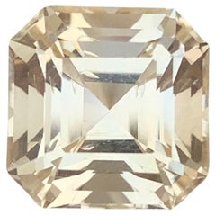 5.05 Quilates Gema Citrino Corte Asscher Color Amarillo Pálido