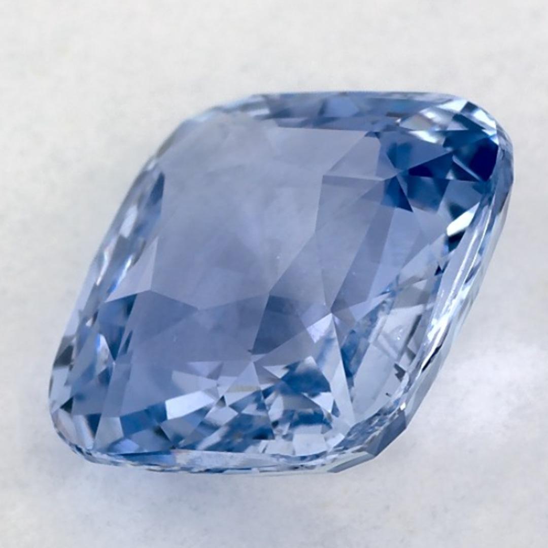 5.05 carati di zaffiro blu a cuscino, gemma sfusa in vendita 3