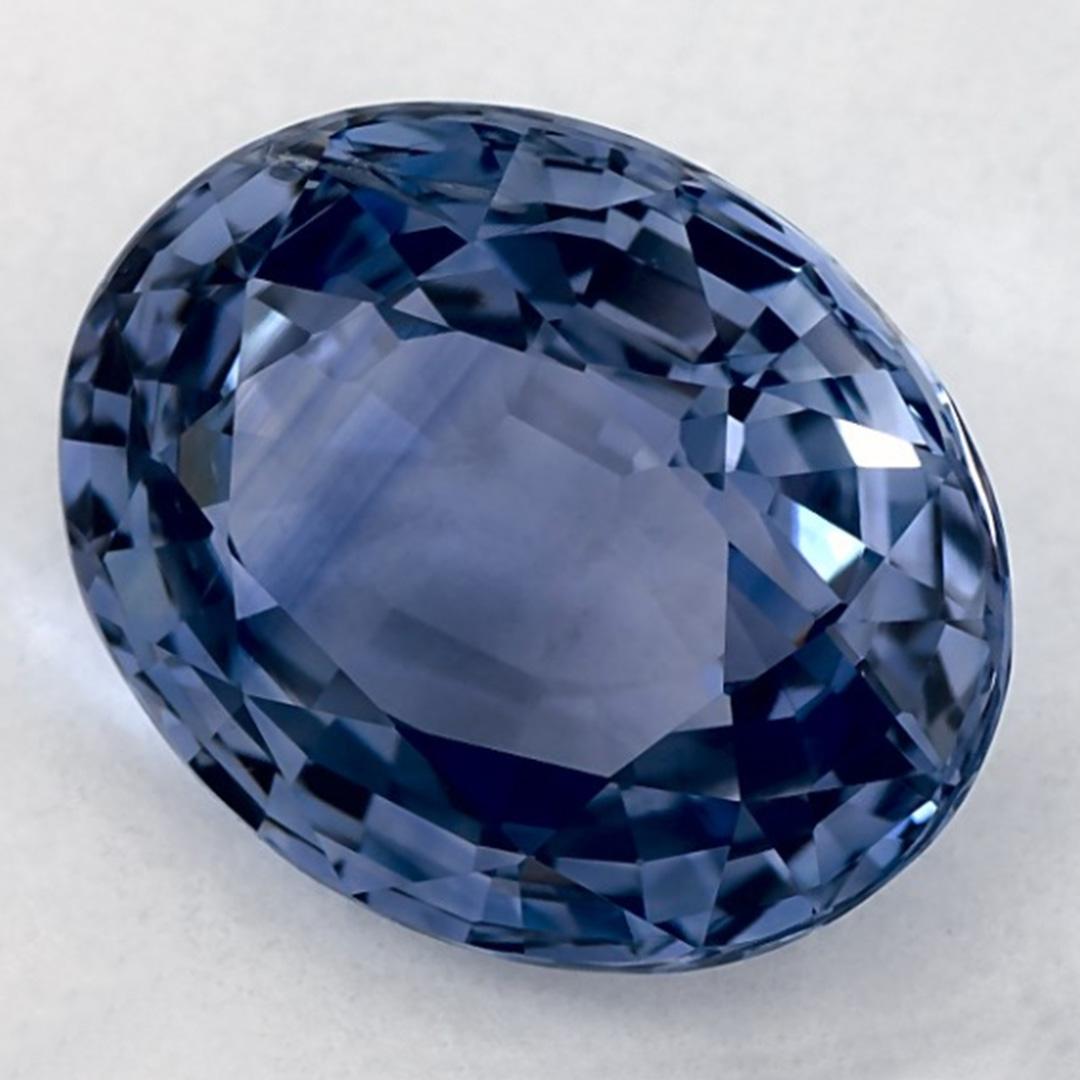 Taglio ovale 5.05 carati di zaffiro blu ovale sfuso in vendita