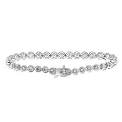 5.05 Carat Natural Diamond Bracelet G SI 14 Karat White Gold