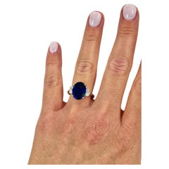 5.05 ct "Royal Blue" Sapphire & Diamond ring