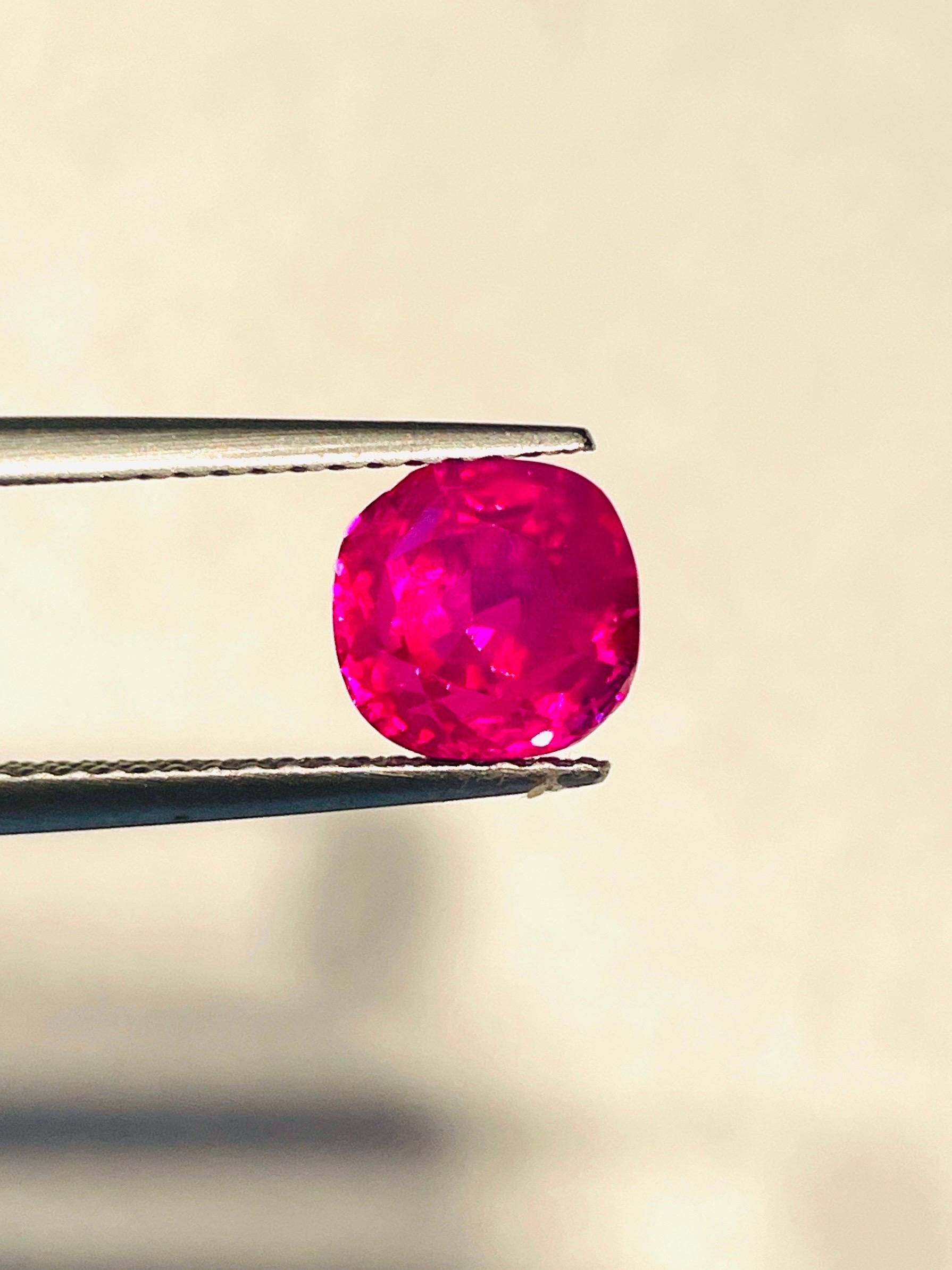 5.05 Ct unheated Burma ruby full luster transparent For Sale 1
