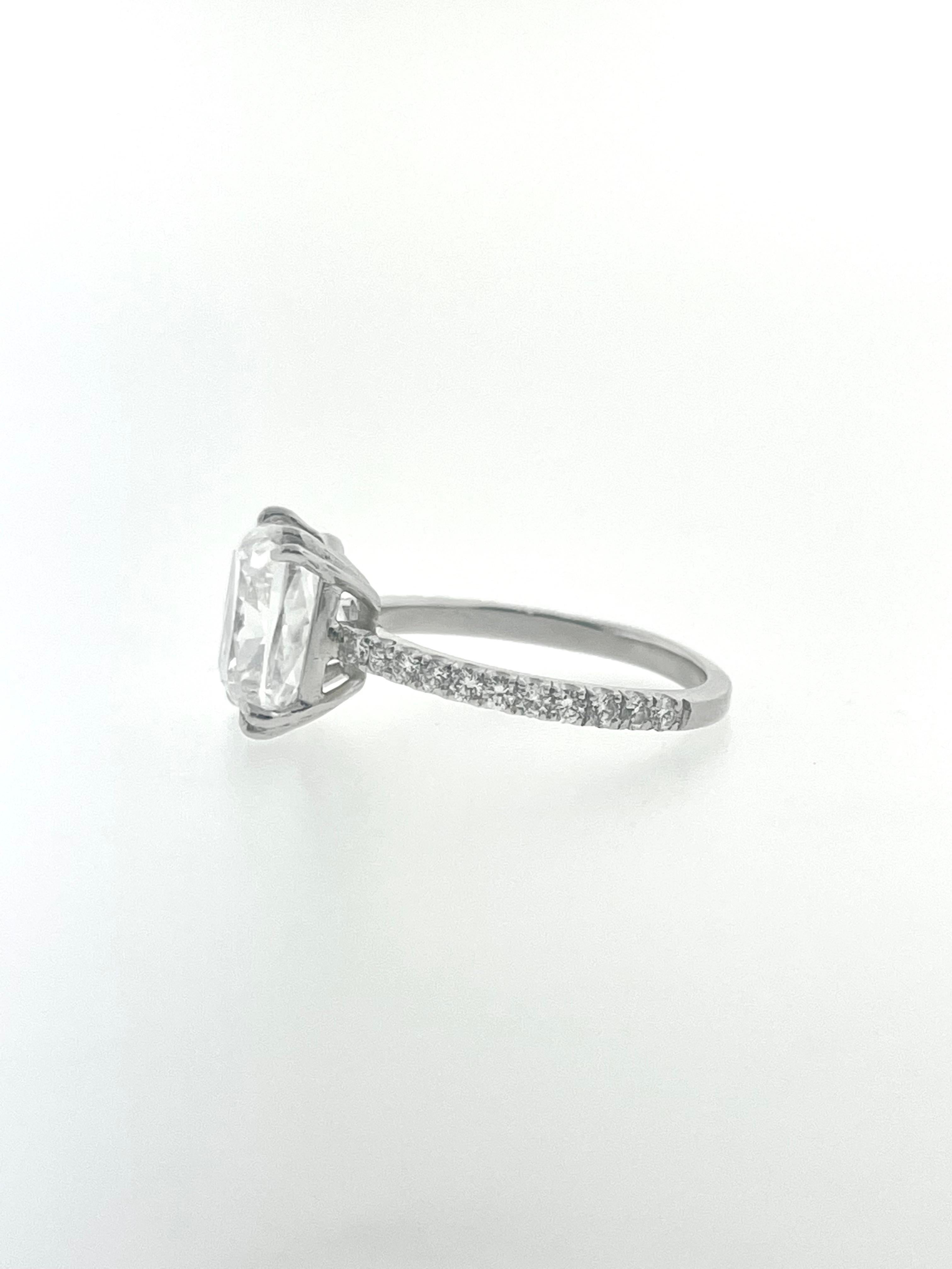 The sparkle on this diamond ... WOW! 

This beautiful 5.05ct Cushion Cut Diamond G-SI1 in Quality (GIA Certificate) is set in a 4 Prong mounting with diamonds three-quarters away around the shank. 

The stone can be bought by itself or you can buy