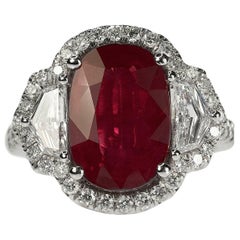 5.bague en platine avec rubis de Birmanie de 06 carats