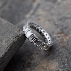 5.06 Carat Emerald Cut Diamond Band in Platinum