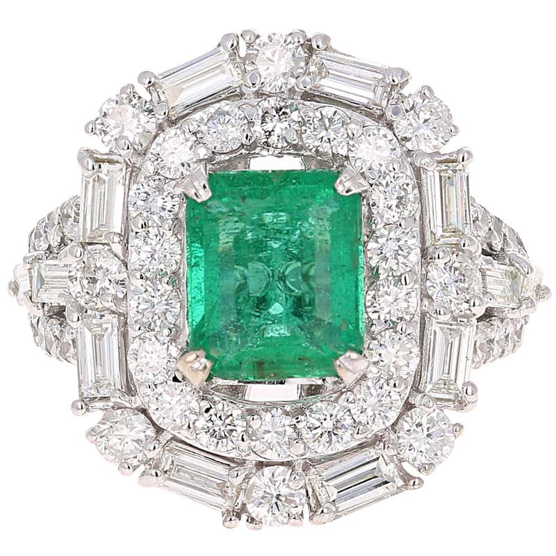 Art Deco Inspired Emerald Ring For Sale at 1stDibs