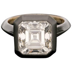3.55 Carat G VS2 Old Asscher Solitaire Diamond Ring by Hancocks