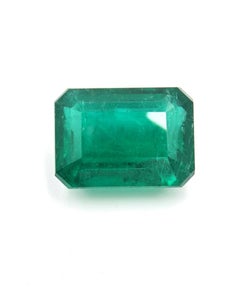 5.06 Carat Vivid Green Colombian MINOR OIL Emerald Diamond Three Stone Ring