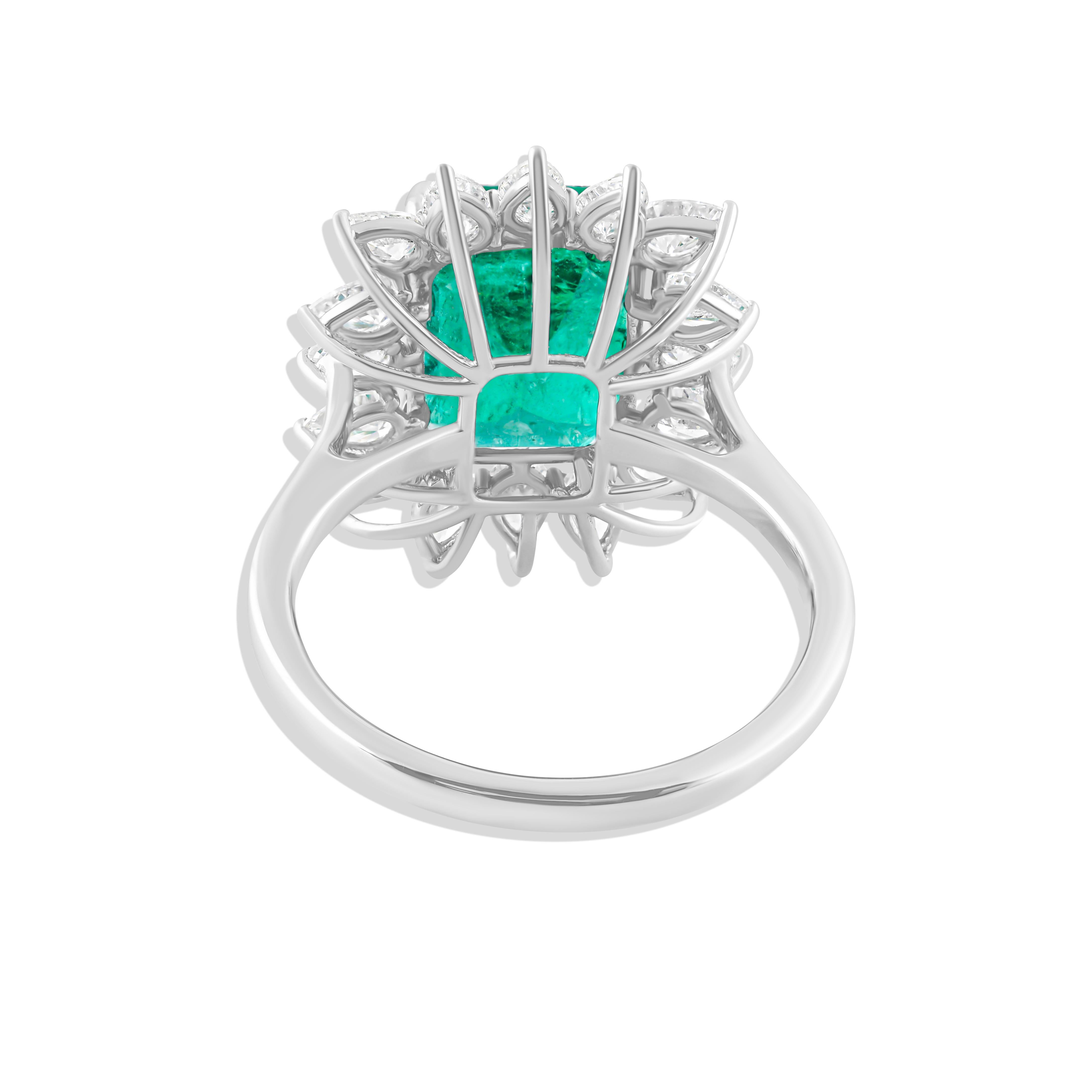 Coulée dans de l'or 18 carats, cette bague exquise est sertie d'une émeraude zambienne de 5,06 carats et de diamants étincelants de 0,88 carat.

Suivez la vitrine de Spectrum Jewels pour découvrir la dernière collection et les pièces exclusives.