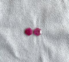 5.06 Carats Mozambique Ruby Hexagon 2 Piece Faceted Cut stone Heated Natural Gem