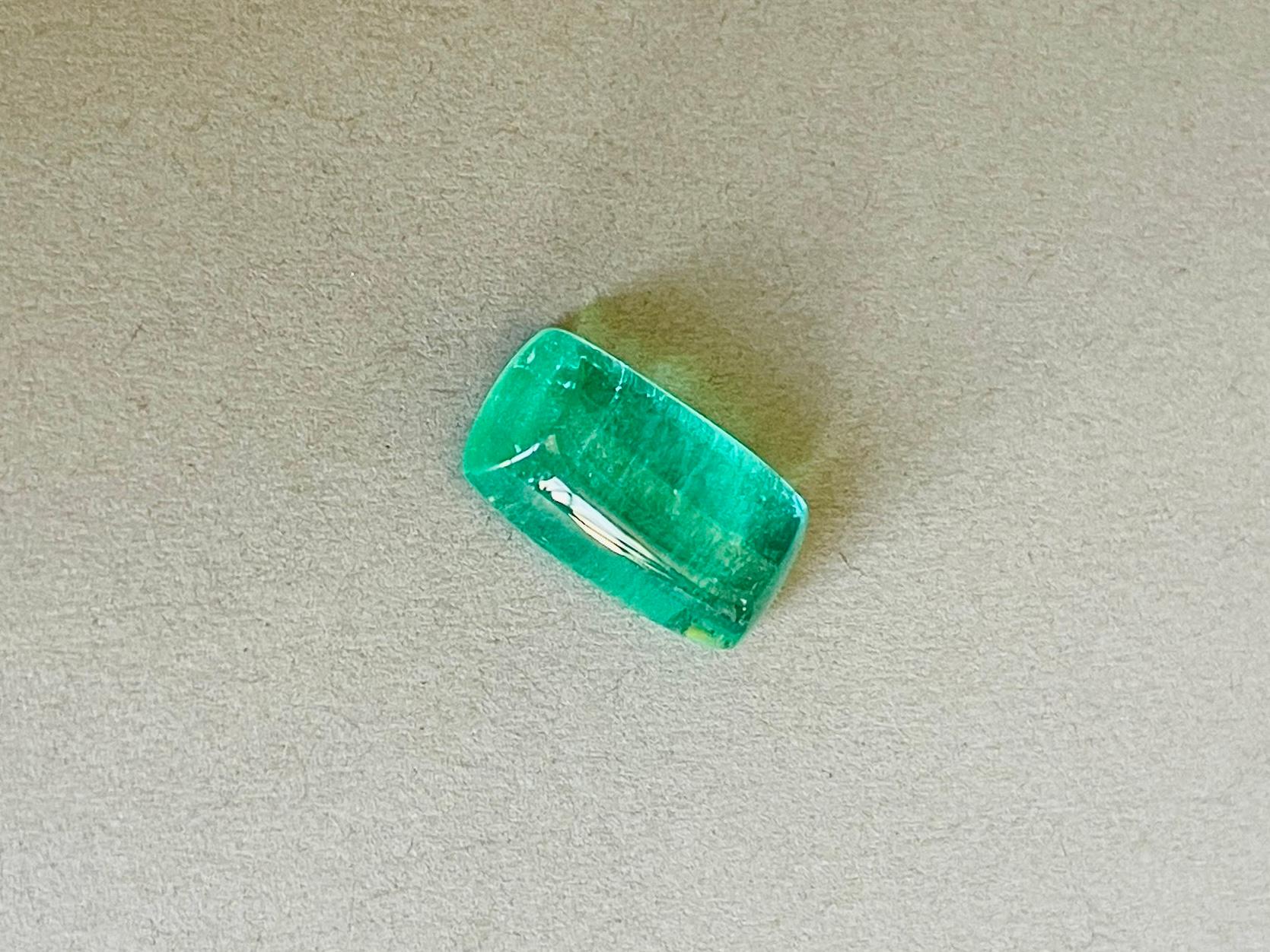 5,06 qt Esmeralda natural cabujón verde neón transparente calidad gema en venta 6