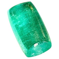 5.06 Ct Natural Emerald Cabochon neon green transparent quality gemstone