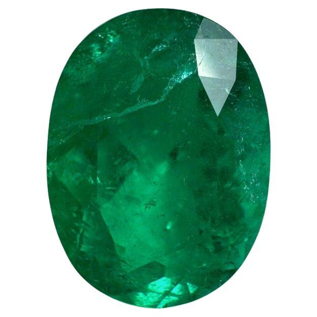 Esmeralda colombiana ovalada verde muzo certificada de 5,07 quilates - piedra de nacimiento de mayo