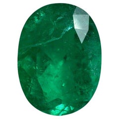 Esmeralda colombiana ovalada verde muzo certificada de 5,07 quilates - piedra de nacimiento de mayo