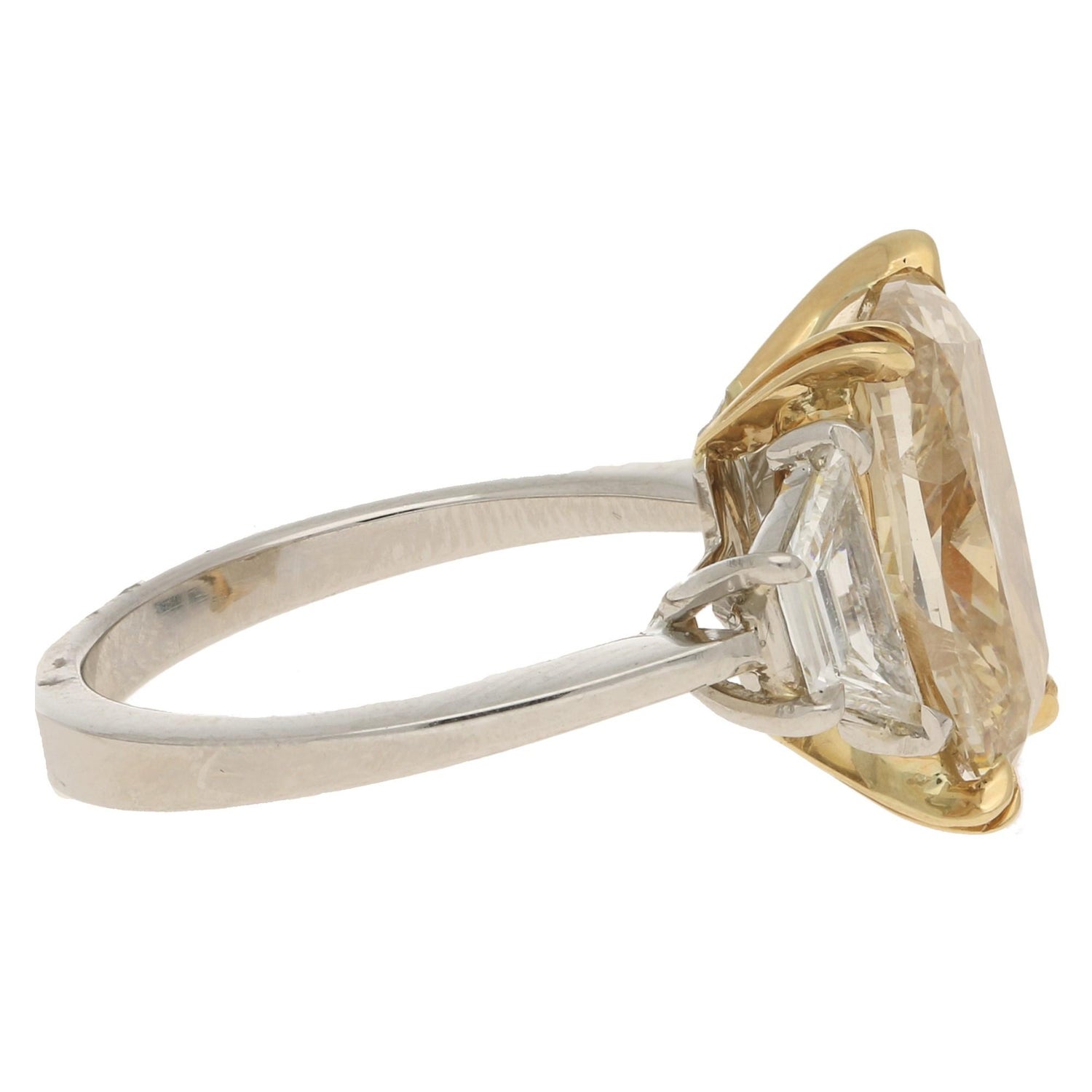 5 07 Carat Fancy Yellow Elongated Cushion Cut Diamond Engagement