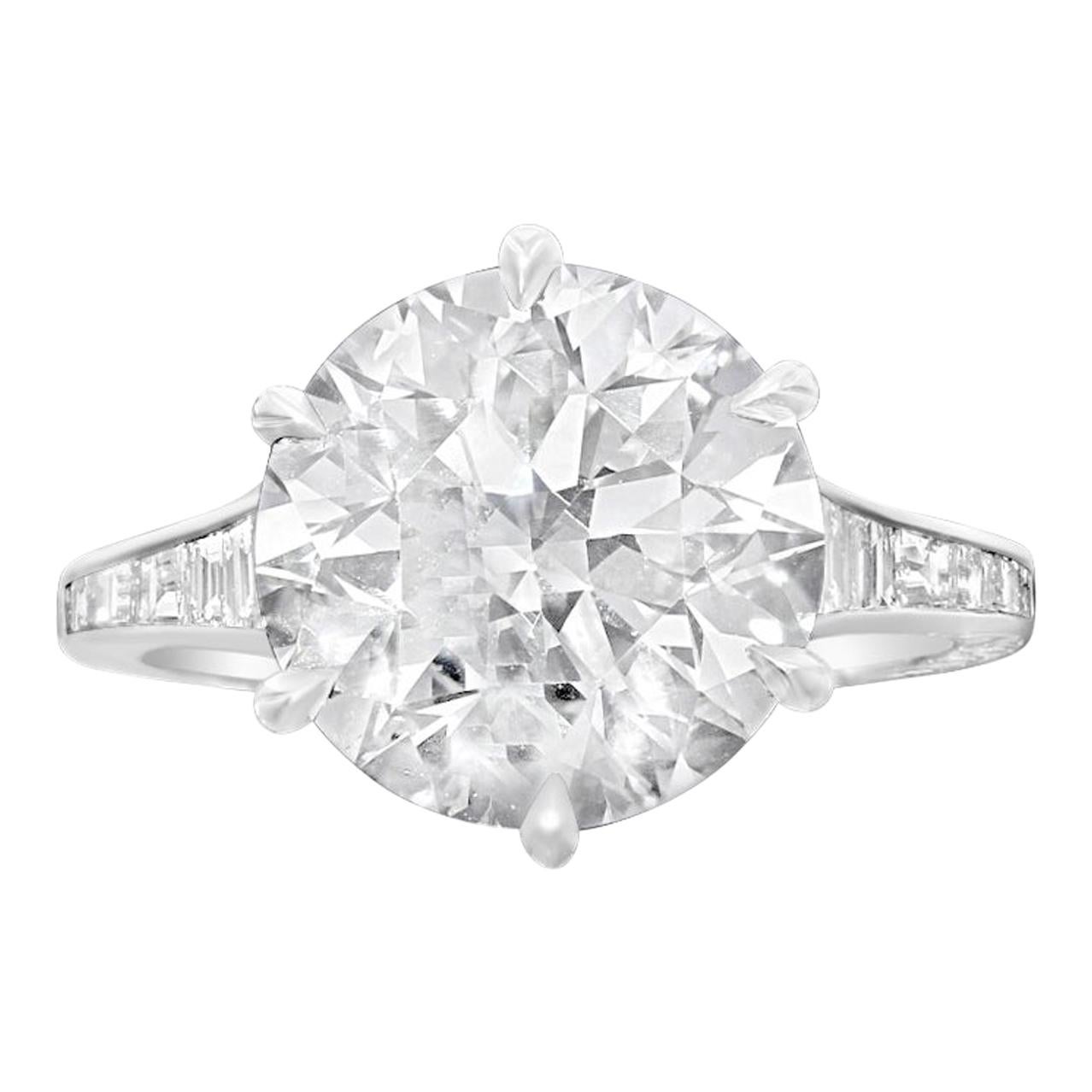 Hancocks 5.07 Carat G SI1 Old European Brilliant Cut Diamond Solitaire ring