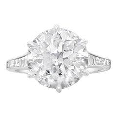 Hancocks 5.07 Carat G SI1 Old European Brilliant Cut Diamond Solitaire ring