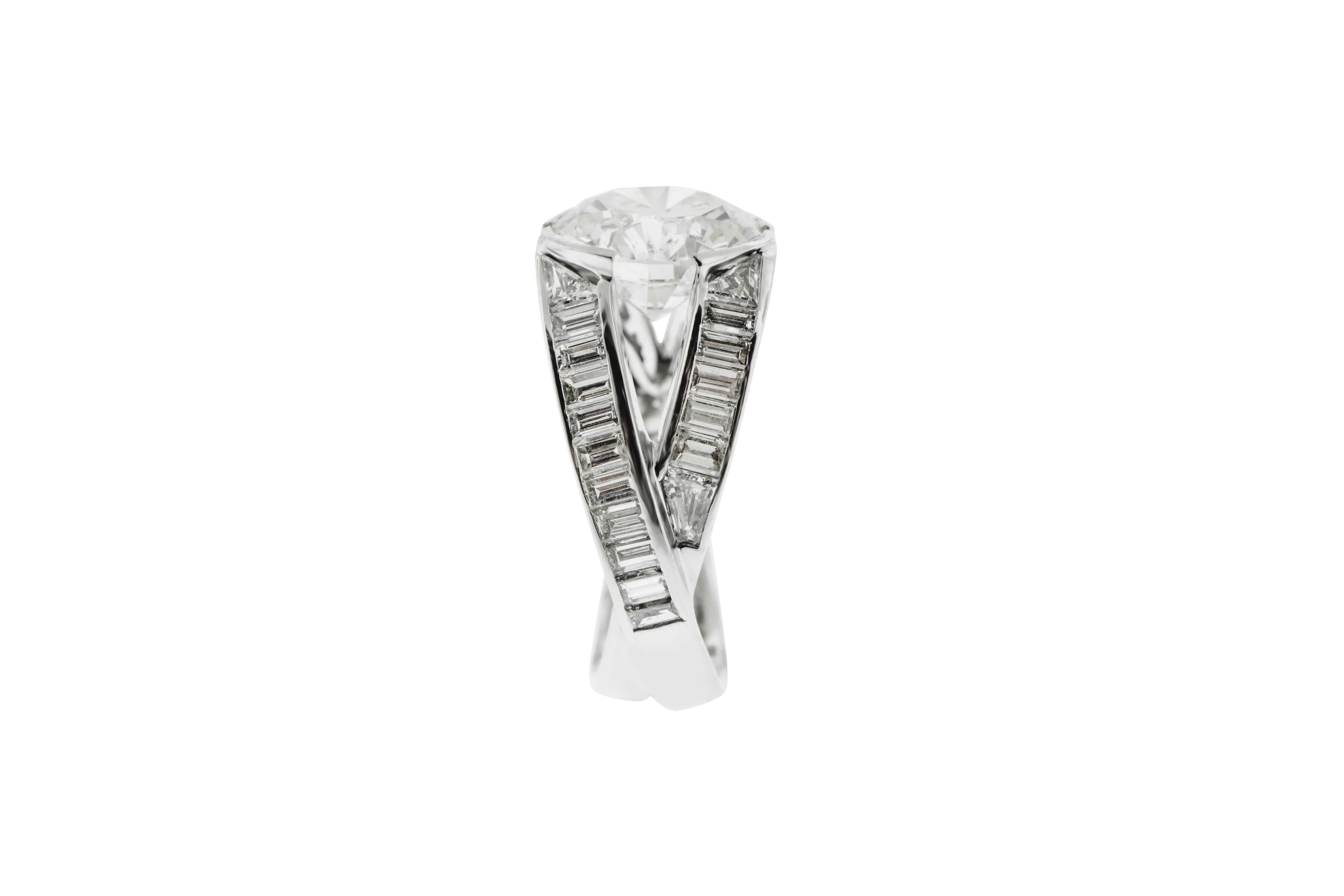 Round Cut 5.07 Carat GIA Certified Round Brilliant Diamond Engagement Ring