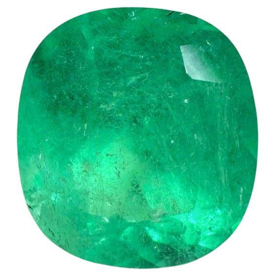 Esmeralda verde colombiana de 5,07 quilates - Gema genuina de mayo talla cojín