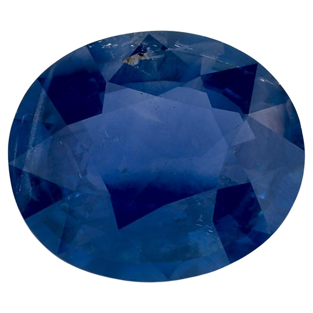 5.07 Carat Blue Sapphire Oval Loose Gemstone For Sale