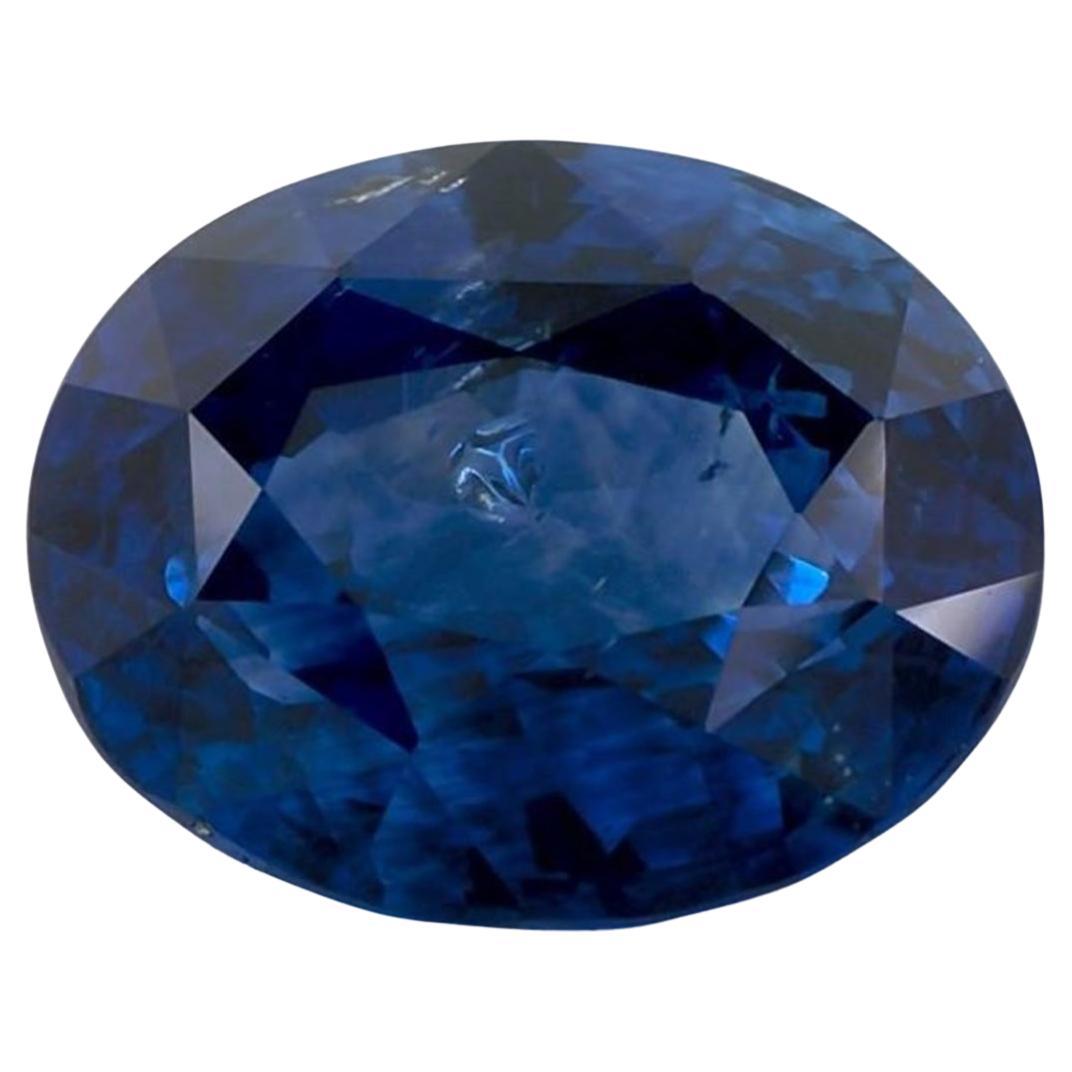 5.07cts Blue Sapphire Oval Loose Gemstone (Saphir bleu ovale) en vente