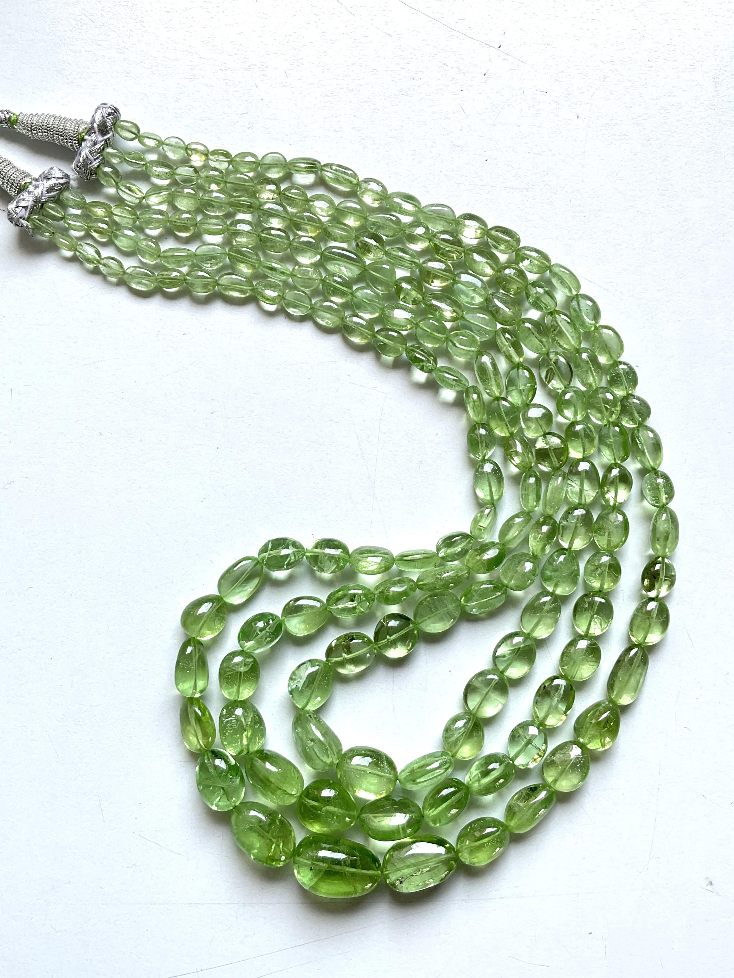 Women's or Men's 507.40 carats apple green peridot top quality plain tumbled natural necklace gem For Sale
